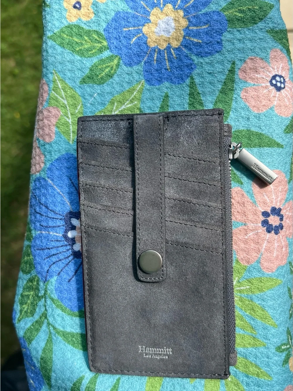 Hammitt 210 West Gray Suede Card Wallet
